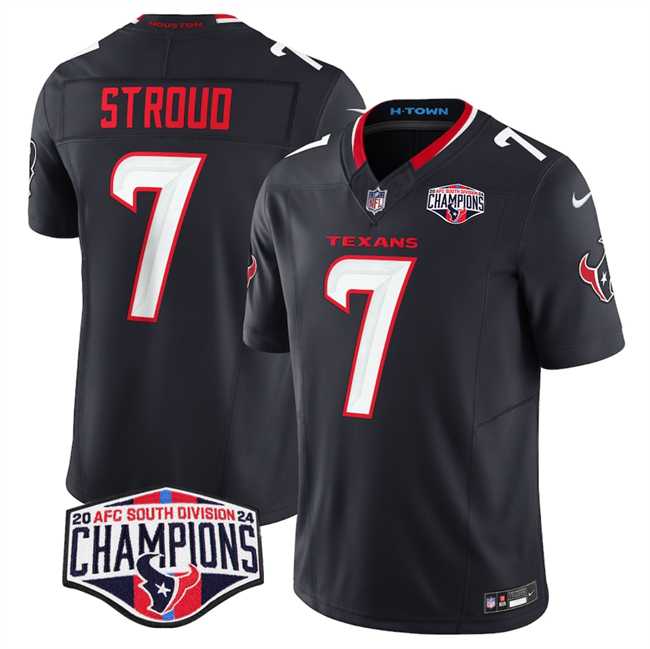 Mens Houston Texans #7 C.J. Stroud Navy F.U.S.E. 2024 AFC South Division Champions Vapor Limited Stitched Jersey